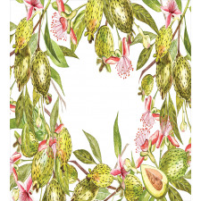 Feijoa Exotic Fruit Floral Duvet Cover Set