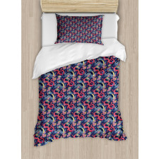 Highly Ornamented Floral Duvet Cover Set