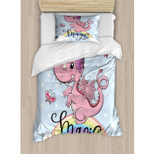 Magic Dragon on a Rainbow Duvet Cover Set