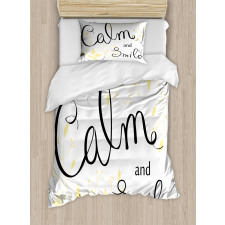 Positive Cursive Words Duvet Cover Set