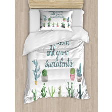 Grow Succulents Plant Pot Duvet Cover Set