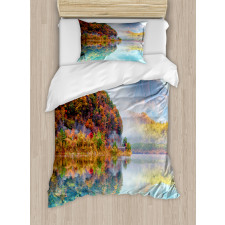 Foggy Climate in Autumn Time Duvet Cover Set