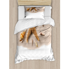 Close up Shot Seashells Duvet Cover Set