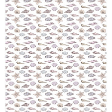 Seashell Sketches Pattern Duvet Cover Set