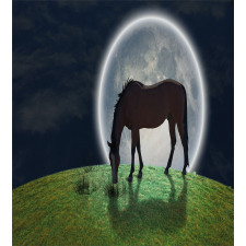 Horse on Hill Full Moon Duvet Cover Set