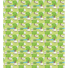 Cartoon Sheep in Forest Duvet Cover Set