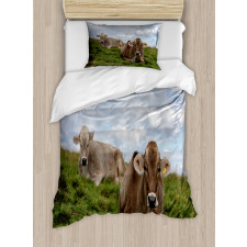 Resting Cows and Sky Duvet Cover Set