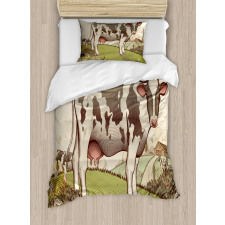 Dairy Cattle Farmland Duvet Cover Set