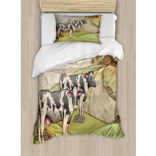 Dairy Cows Countryside Duvet Cover Set