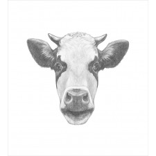 Sketch Portrait of Cow Duvet Cover Set