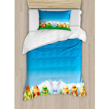 Cartoon Easter Rabbit Duvet Cover Set