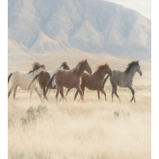 Wild Mustang Horses Art Duvet Cover Set
