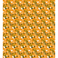 Orange Tones Spring Blossom Duvet Cover Set