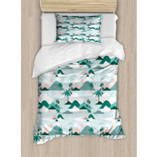 Paper Cut Style Beach Art Duvet Cover Set