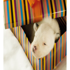 Newborn Dog in Gift Box Photo Duvet Cover Set