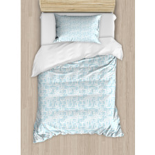 Abstract Maze Style Motif Duvet Cover Set