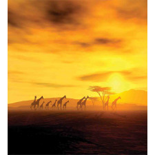 Dramatic Sunset Giraffes Duvet Cover Set
