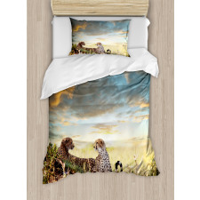 Dangerous Cheetahs in Africa Duvet Cover Set