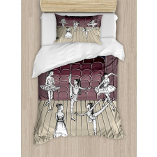 Ballerinas Stage Sketch Duvet Cover Set