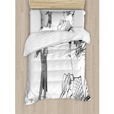 Man Playing Violin Duvet Cover Set