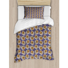 Flowers Round Spots Duvet Cover Set