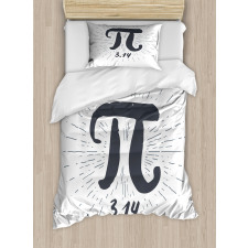 Grunge Design Number Lines Duvet Cover Set