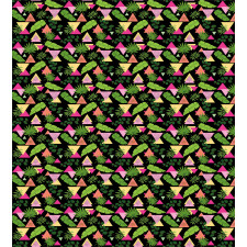 Exotic Leaves Triangles Duvet Cover Set