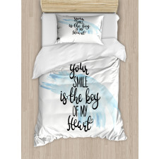 Romantic Words Brushstrokes Duvet Cover Set