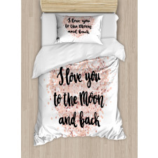 Love Words on Dotwork Heart Duvet Cover Set