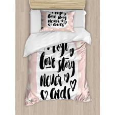 Love Story Saying Duvet Cover Set