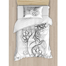 Hand Holds Lotus Duvet Cover Set