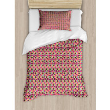 Vivid Rounds and Squares Duvet Cover Set