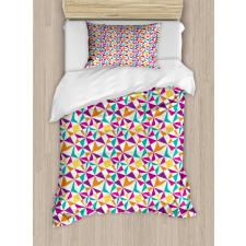 Vivid Mosaic Look Polygons Duvet Cover Set