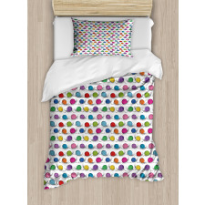 Funny Shelled Vivid Snails Duvet Cover Set