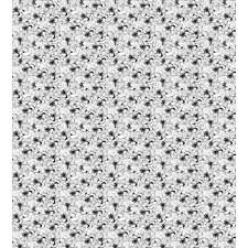 Monochrome Hibiscuses Sketch Duvet Cover Set