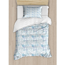 Simplistic Vortex Motif Duvet Cover Set