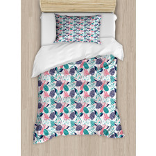 Exotic Abstract Leaves Duvet Cover Set