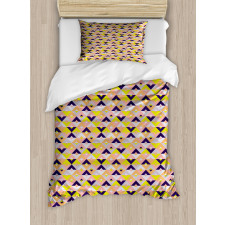 Triangle Diagonal Squares Duvet Cover Set