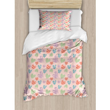 Fun Hearts in Pastel Colors Duvet Cover Set