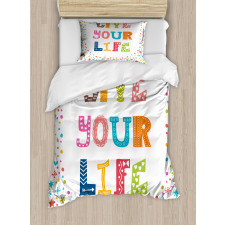 Funny Live Your Life Wording Duvet Cover Set