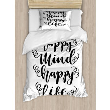 Positive Happy Mind and Life Duvet Cover Set