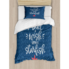 Nautical Text with Starfish Duvet Cover Set