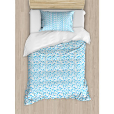 Ocean Waves Swirling Foam Duvet Cover Set