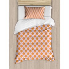 Citrus Fruit on Polka Dots Duvet Cover Set