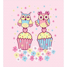Couples Cupcakes Romantic Duvet Cover Set