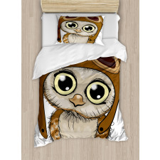 Pilot Hat Big Eyes Comic Duvet Cover Set