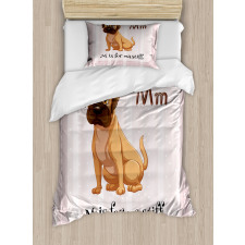 Cartoon English Mastiff Duvet Cover Set