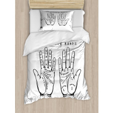 Cosmic Signs on Palms Duvet Cover Set