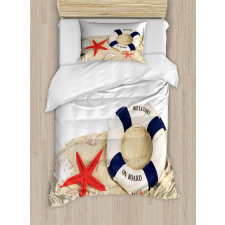 Shells Starfishes Sea Duvet Cover Set