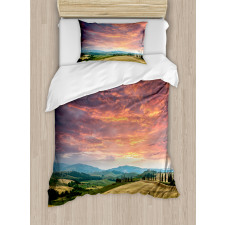 Tuscany Cypress Trees Duvet Cover Set